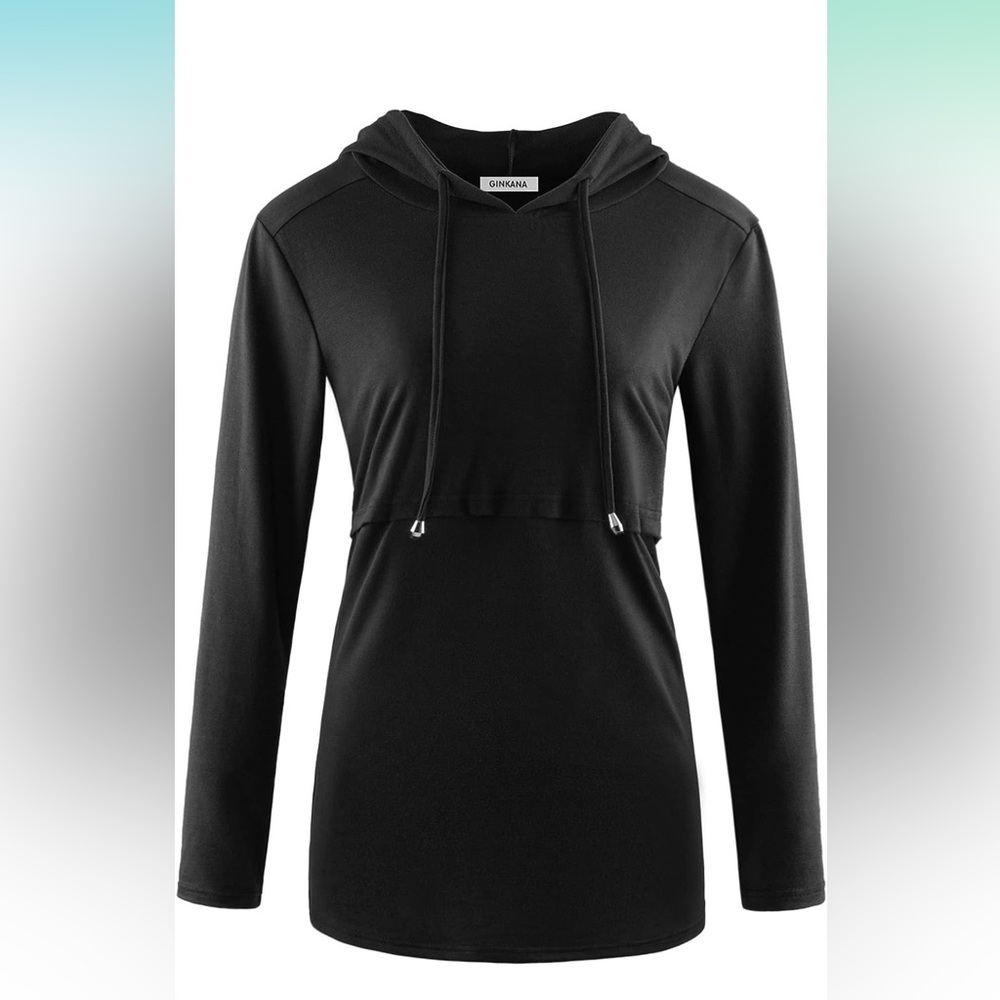 Nursing Long Sleeve Hooded Shirt